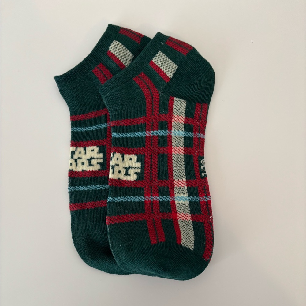 Star Wars Women’s Plaid Socks - Dark Green and Red